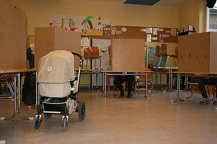 Wahllokal in einer Schule in München